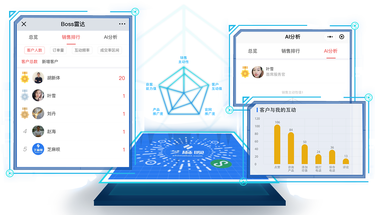 智能名片+小程序   连接微信十亿用户_BOSS雷达